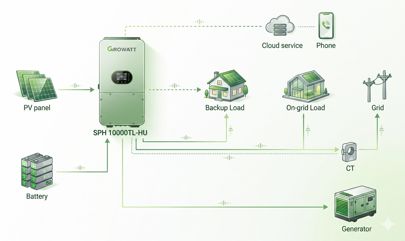 Hybrid solar installation